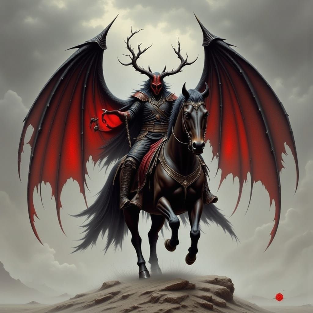 Hellish Demon Rider on a Flux Horse
