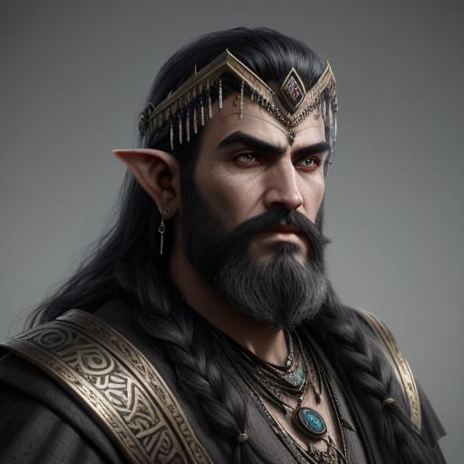 Dwemer Male Portrait in Steampunk Fantasy Style