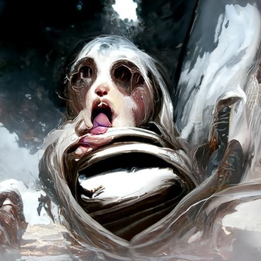 Disturbing Horror Scene in Doré Style