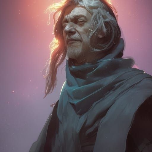 Mage Portrait in Art Nouveau Style