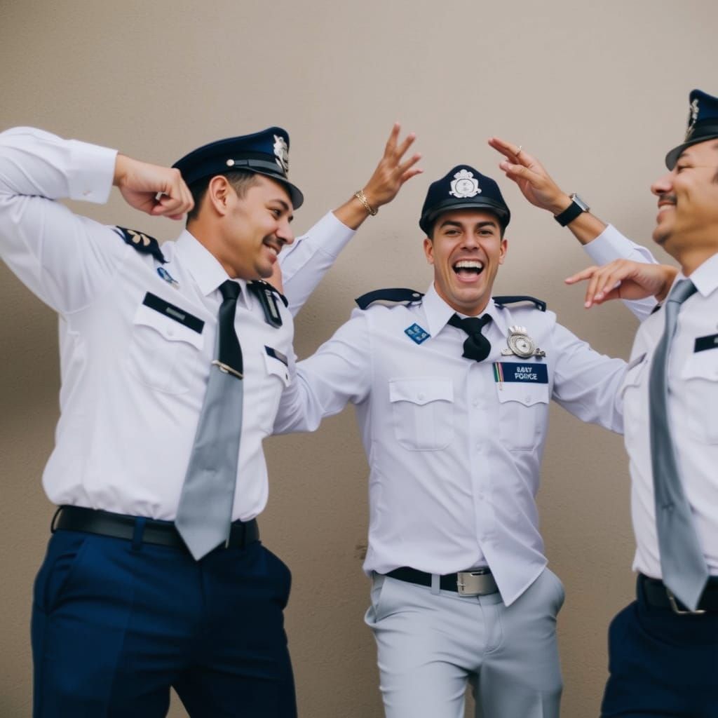 Goofy Policemen Dancing at a Wedding