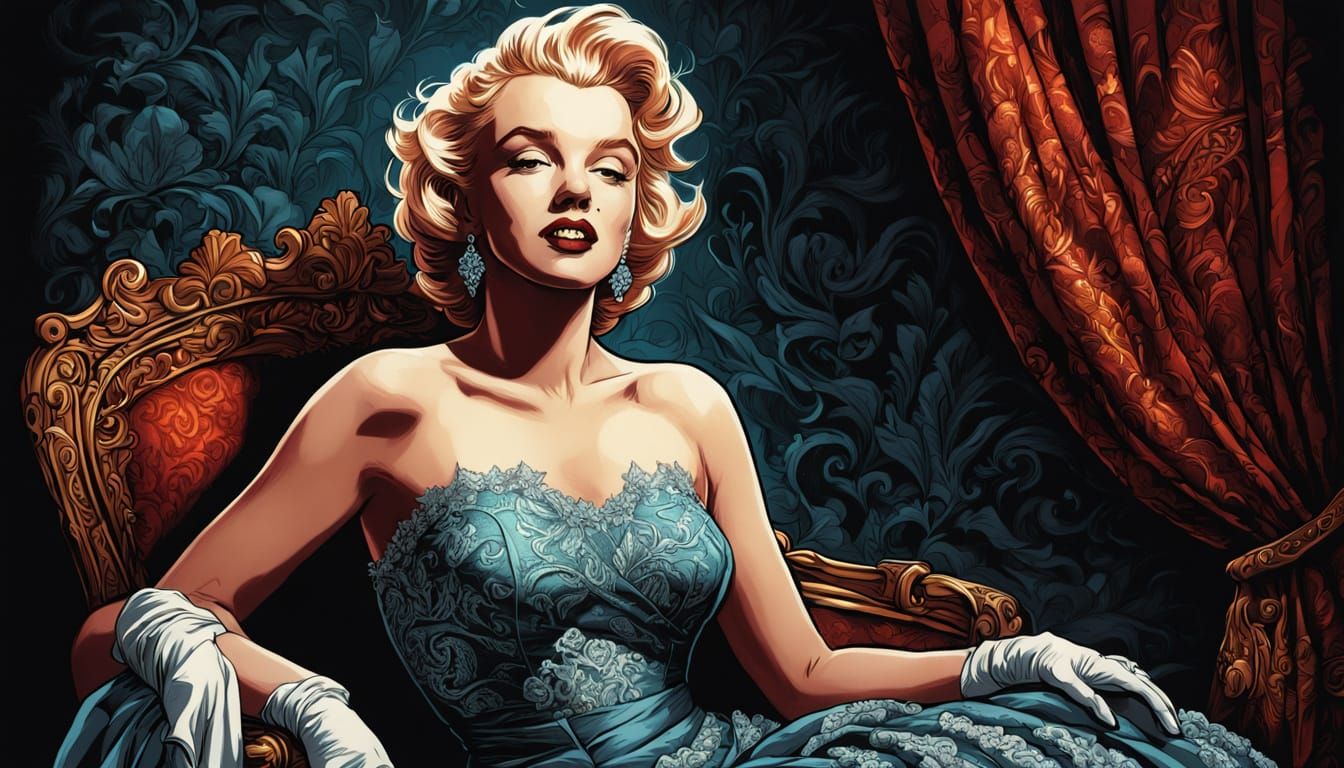 Marilyn Monroe as Victorian Portrait in 8K