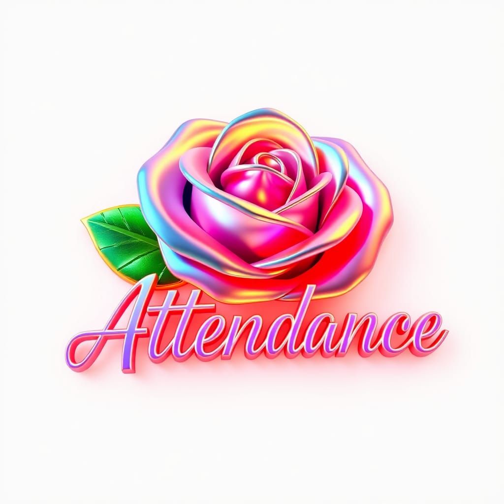 Rainbow Rose Logo in Art Deco Style