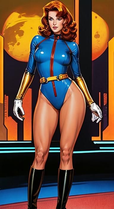 Retro Sci-Fi Woman in Good Girl Art Style