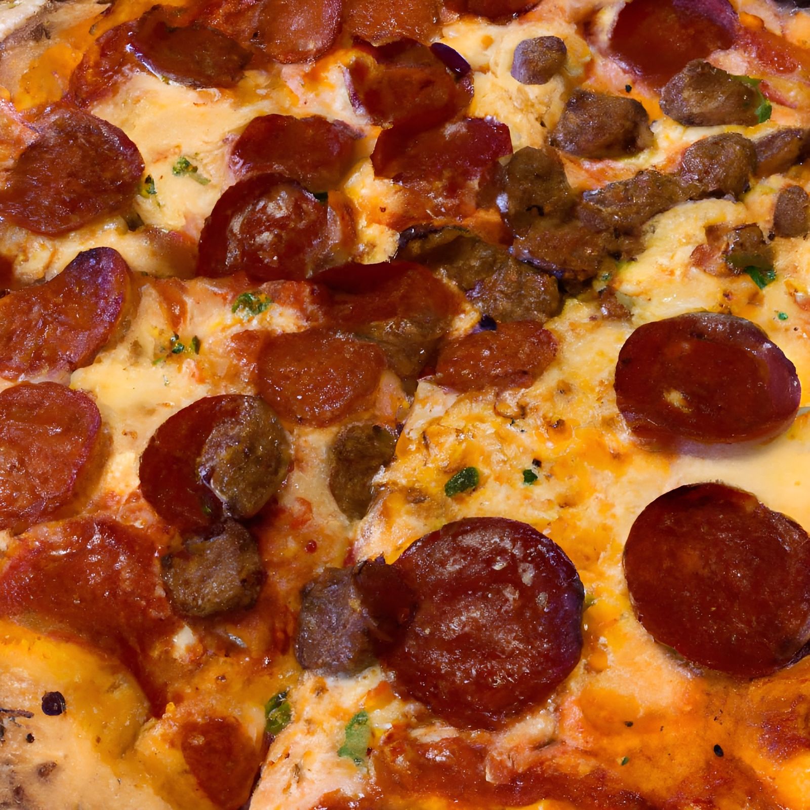 Tavern Style Thin Crust Sausage Pizza