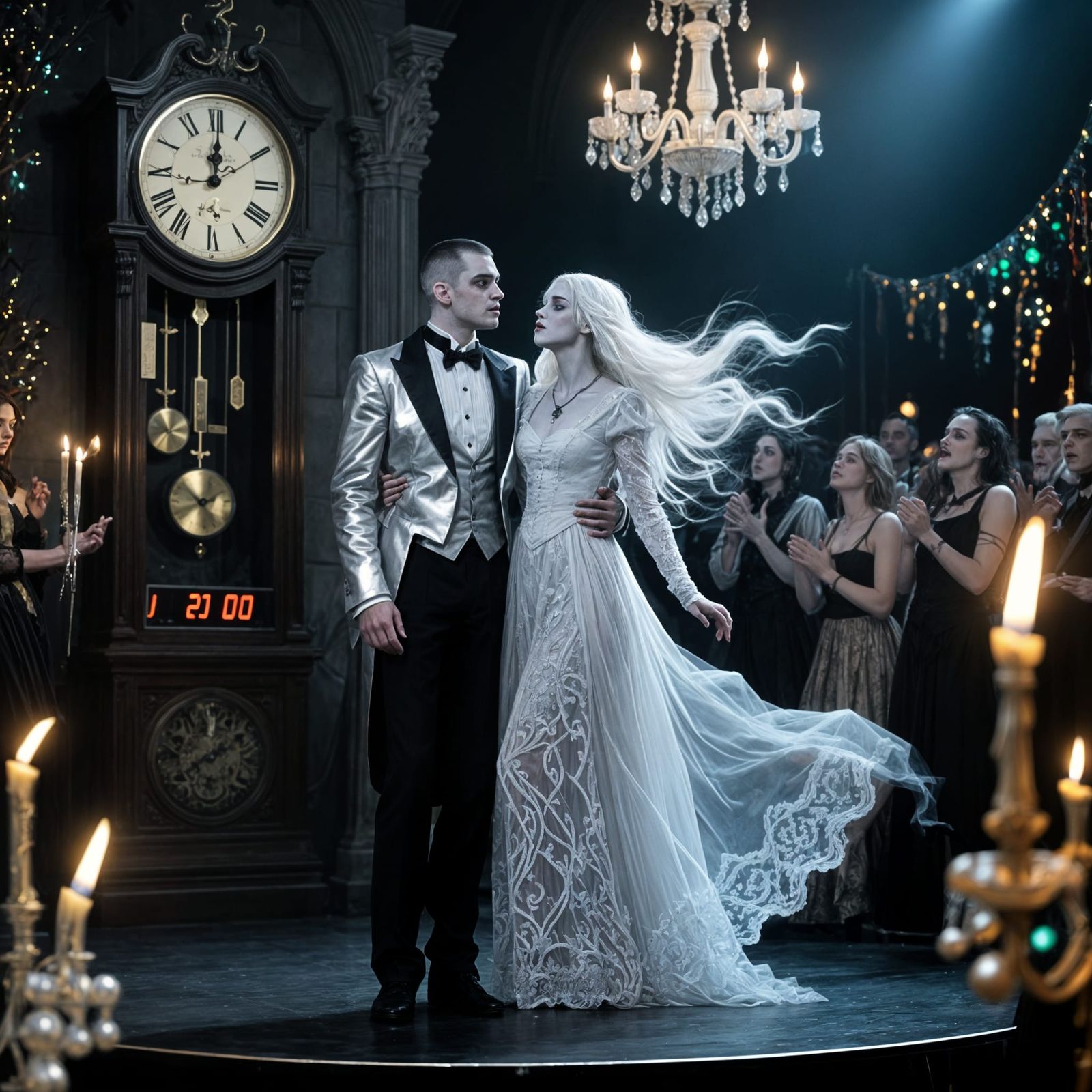 Undead Couple at Gothic New Year's Party