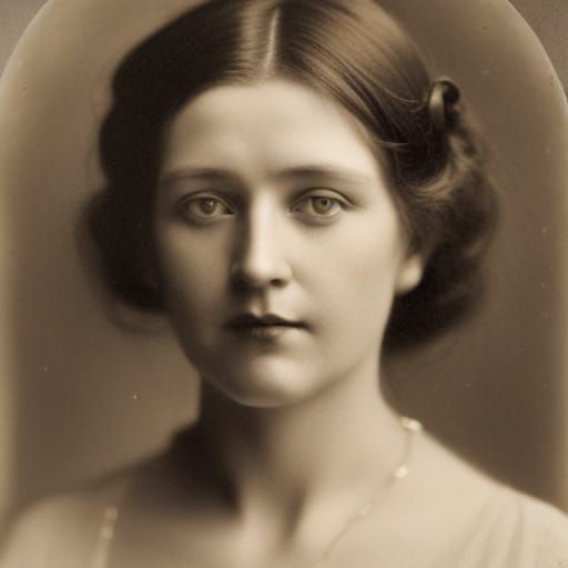 Vintage Sepia Portrait of a Woman, 1900s Style