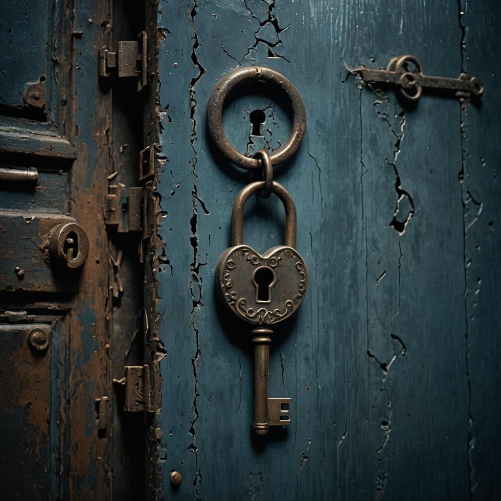 Mystical Realism: Ancient Key in Moonlight