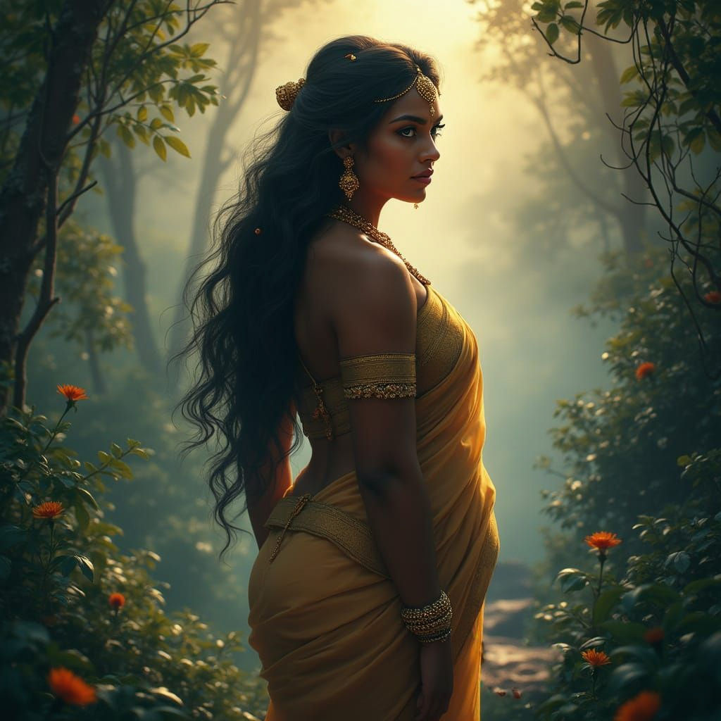 Ethereal Goddess of Love Emerging from the Western Ghats in ...