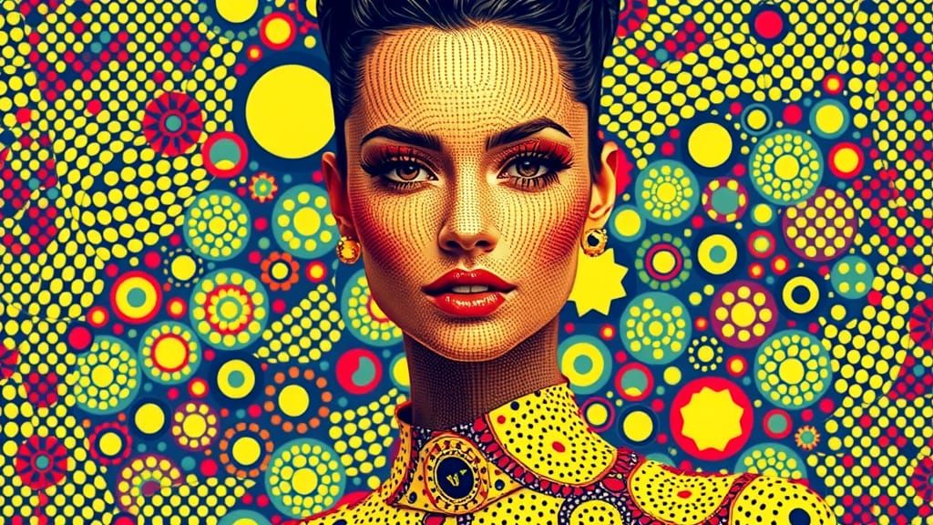 Pointillism Portrait in Pop Art Style