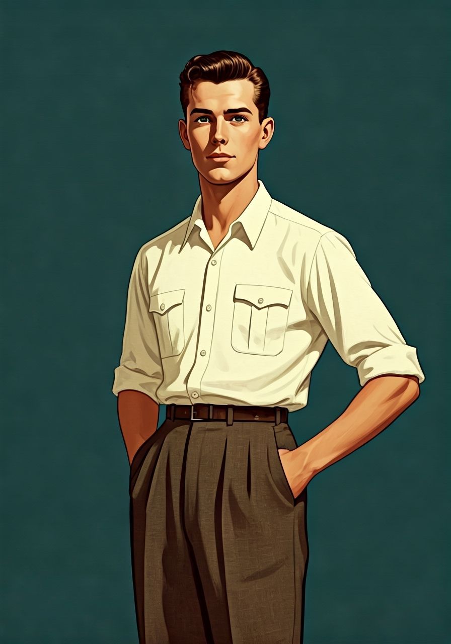 1950s Fashion Magazine Cover with Handsome Man