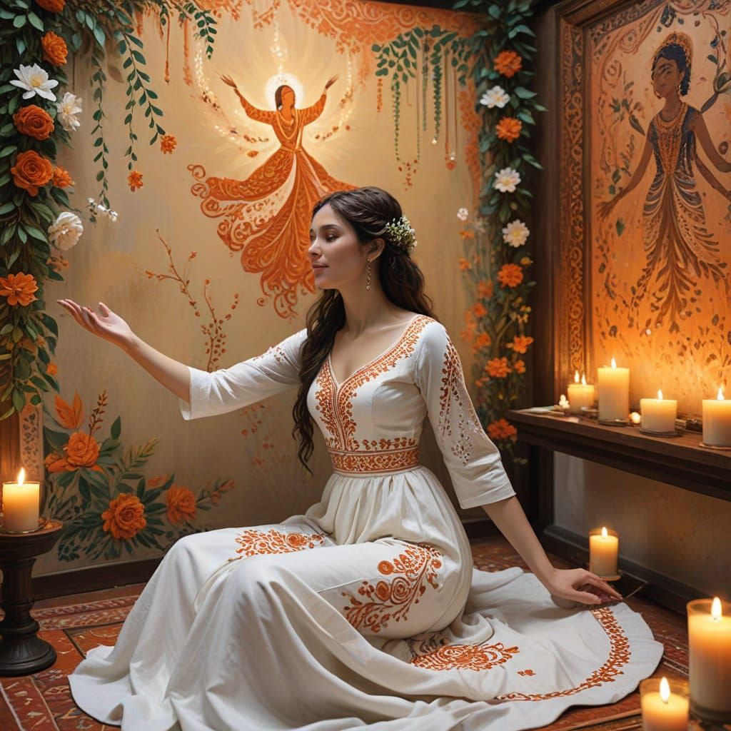 Bride-to-Be in Vibrant Gouache Masterpiece