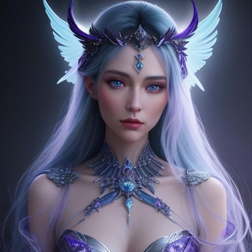 Stunning Angel Woman in Ethereal Light, Digital Art