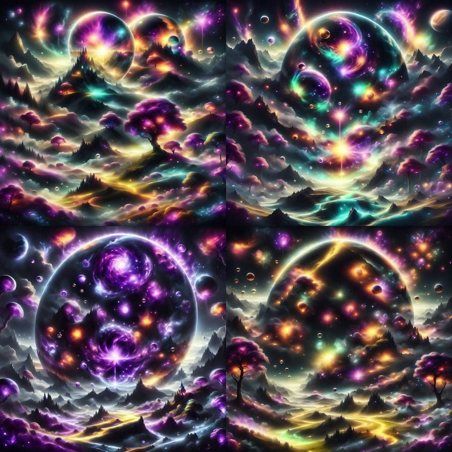 Magical Fantasy World with Glowing Particles