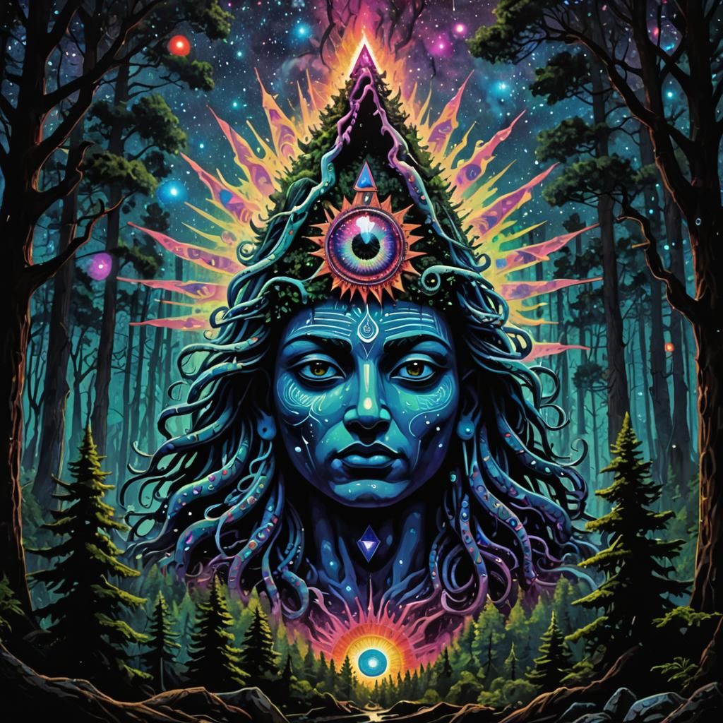 Psychedelic Shiva: All-Seeing Eye in Starburst Galaxy