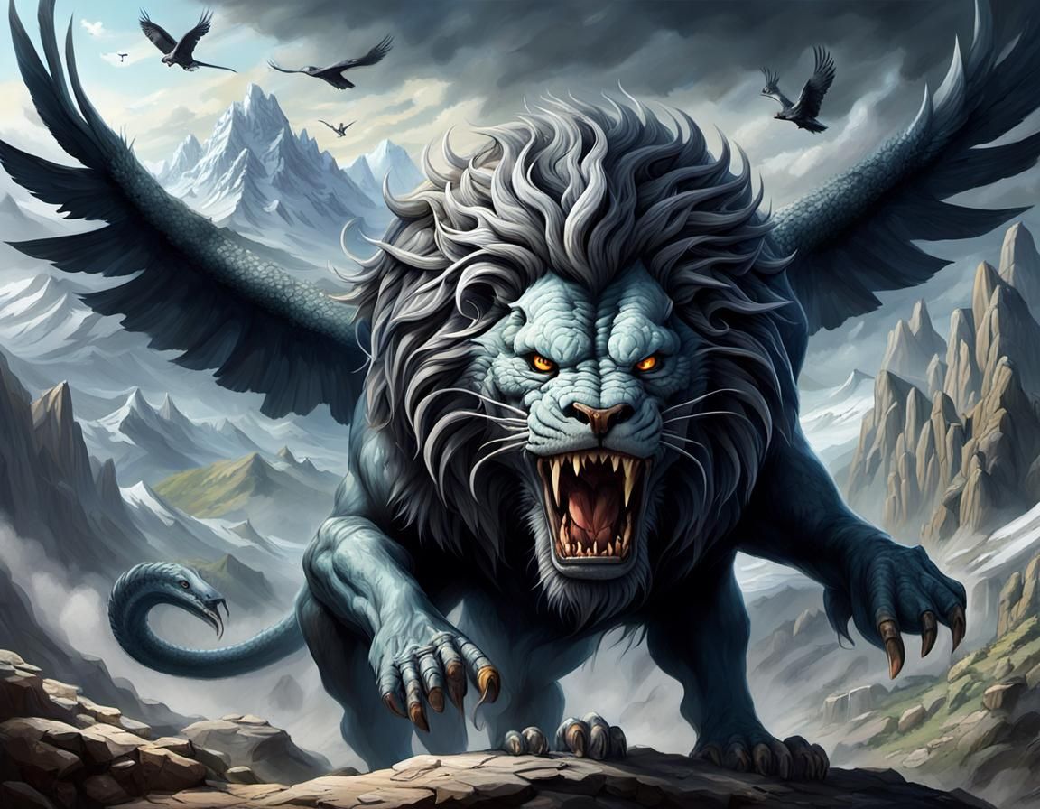Mystical Chimera Waving in Alpine Mountains