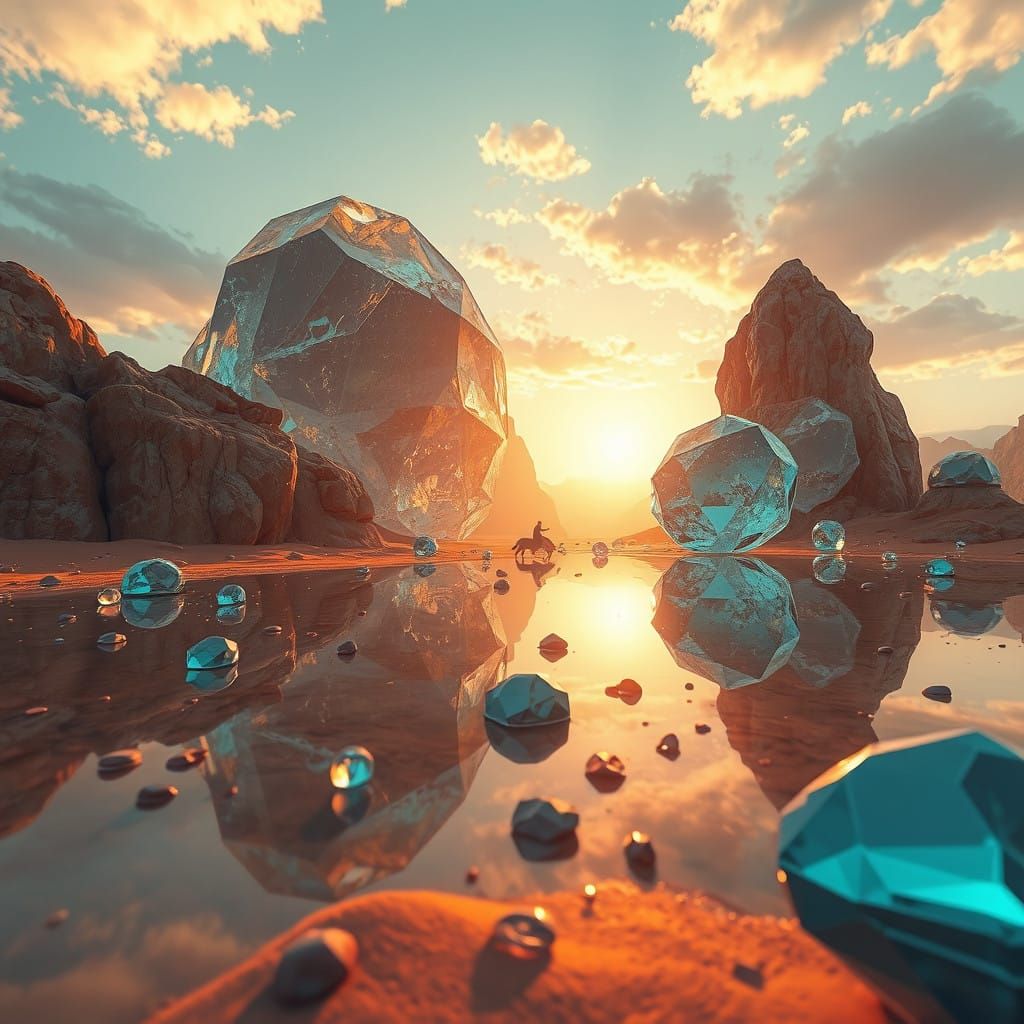 Surreal Gems Desert Landscape