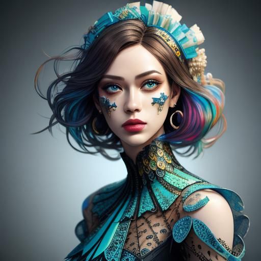 Intricately Detailed Newspaper Dress on Mannequin