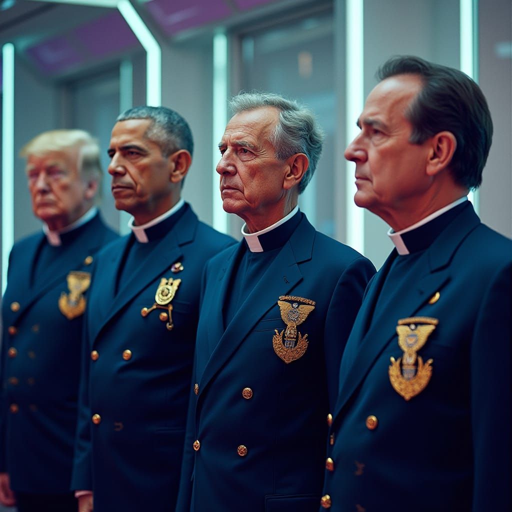 Celebrities in Futuristic Sea Org Uniforms