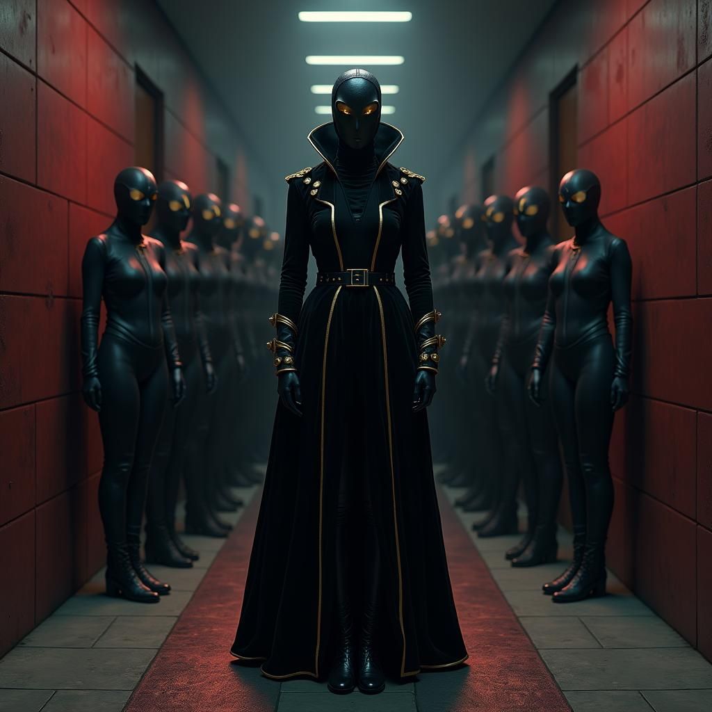 Masked Princess in Black Boot Prison: Fantasy Concept Art