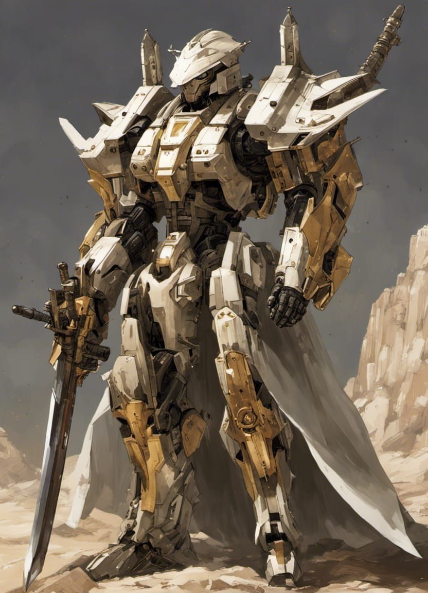 Elvish Witch in Beige Mechwarrior Armor