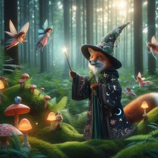 Whimsical Wizard in a Mystical Forest