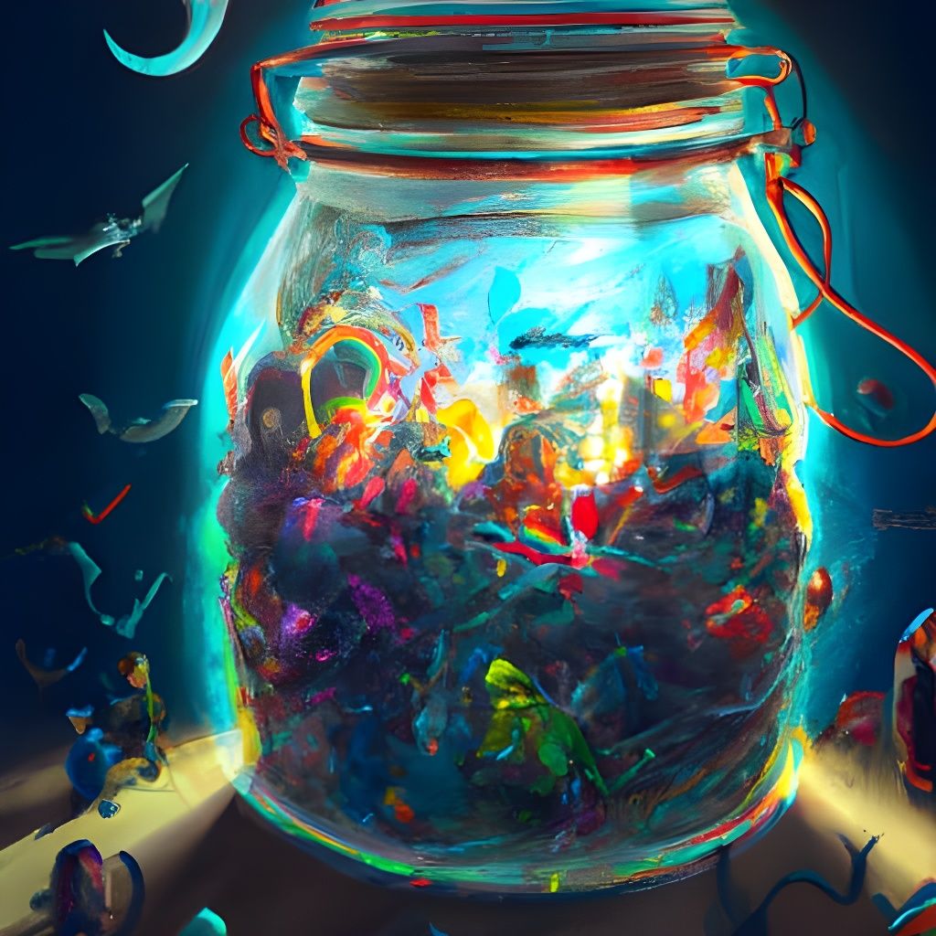 Magical Jar of Nightmares in Comic Book Style