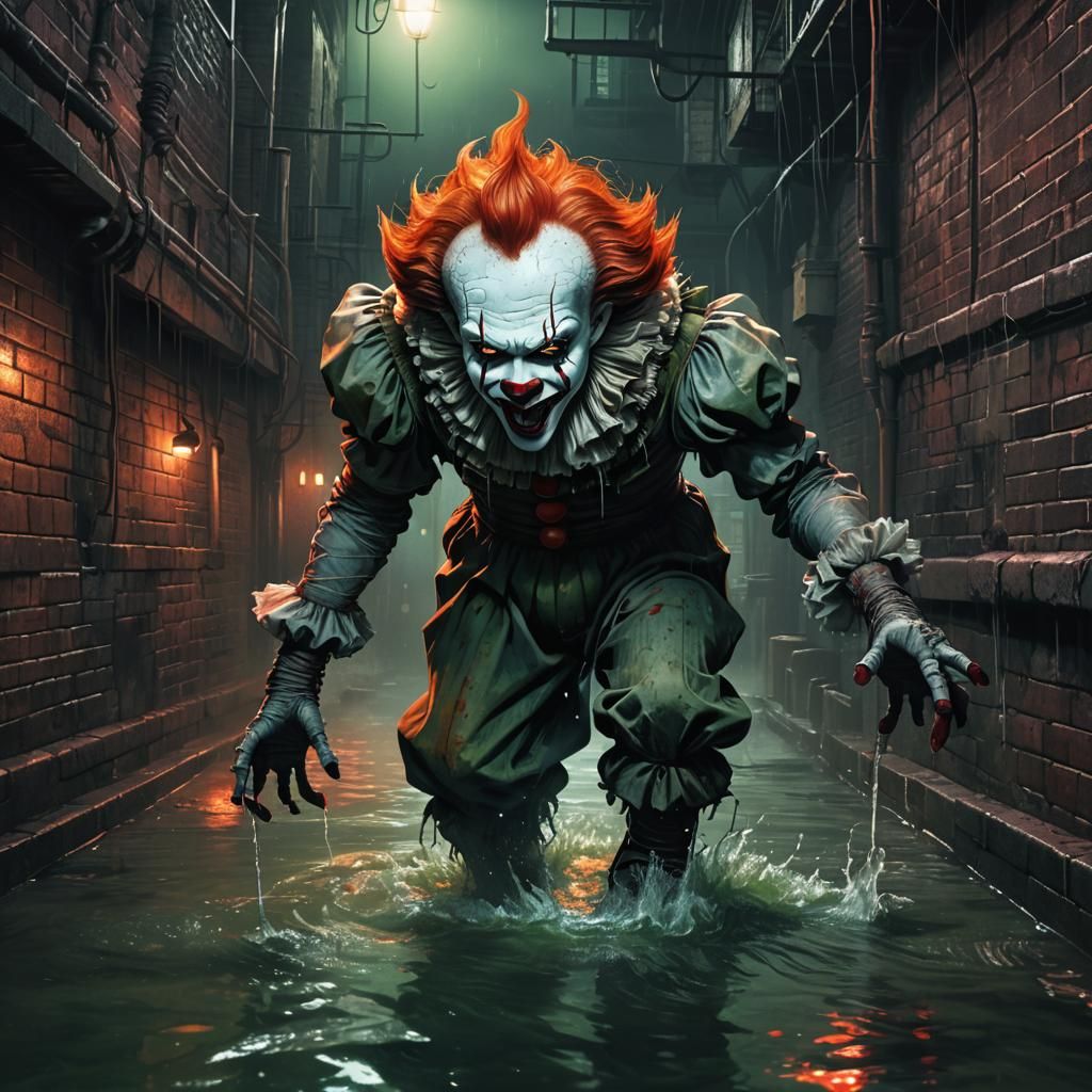 Pennywise Emerges from Sewers in Dark Fantasy