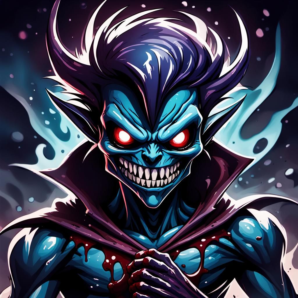 Fiendish Creature in Dark Fantasy Anime Style