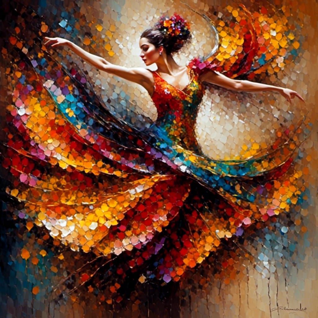 Spanish Flamenco Dancer <lora:Glitter and Shimmer:1.0>