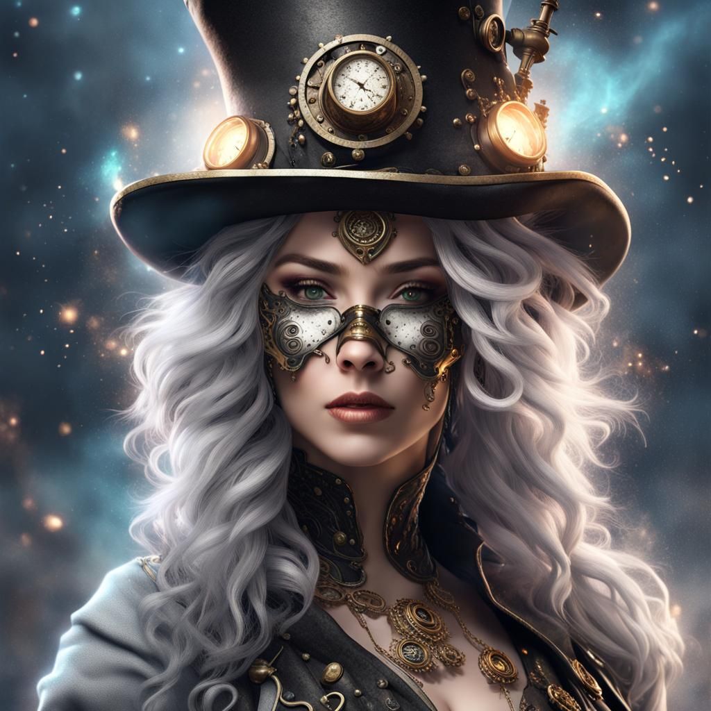 Steampunk Snow Leopard Warlock Casting Aether Magic