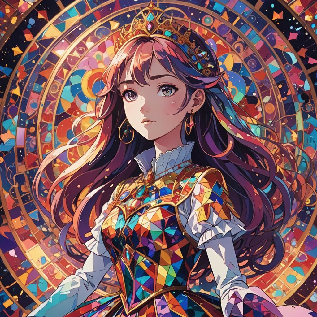 Princess Prisma Luster in Anime Cel-Shaded Style