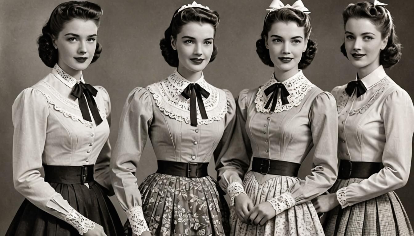 Elegant Women in 1950s Fashion