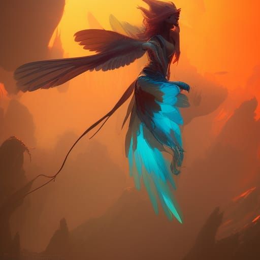 Detailed Harpy Concept Art in Dynamic Lighting