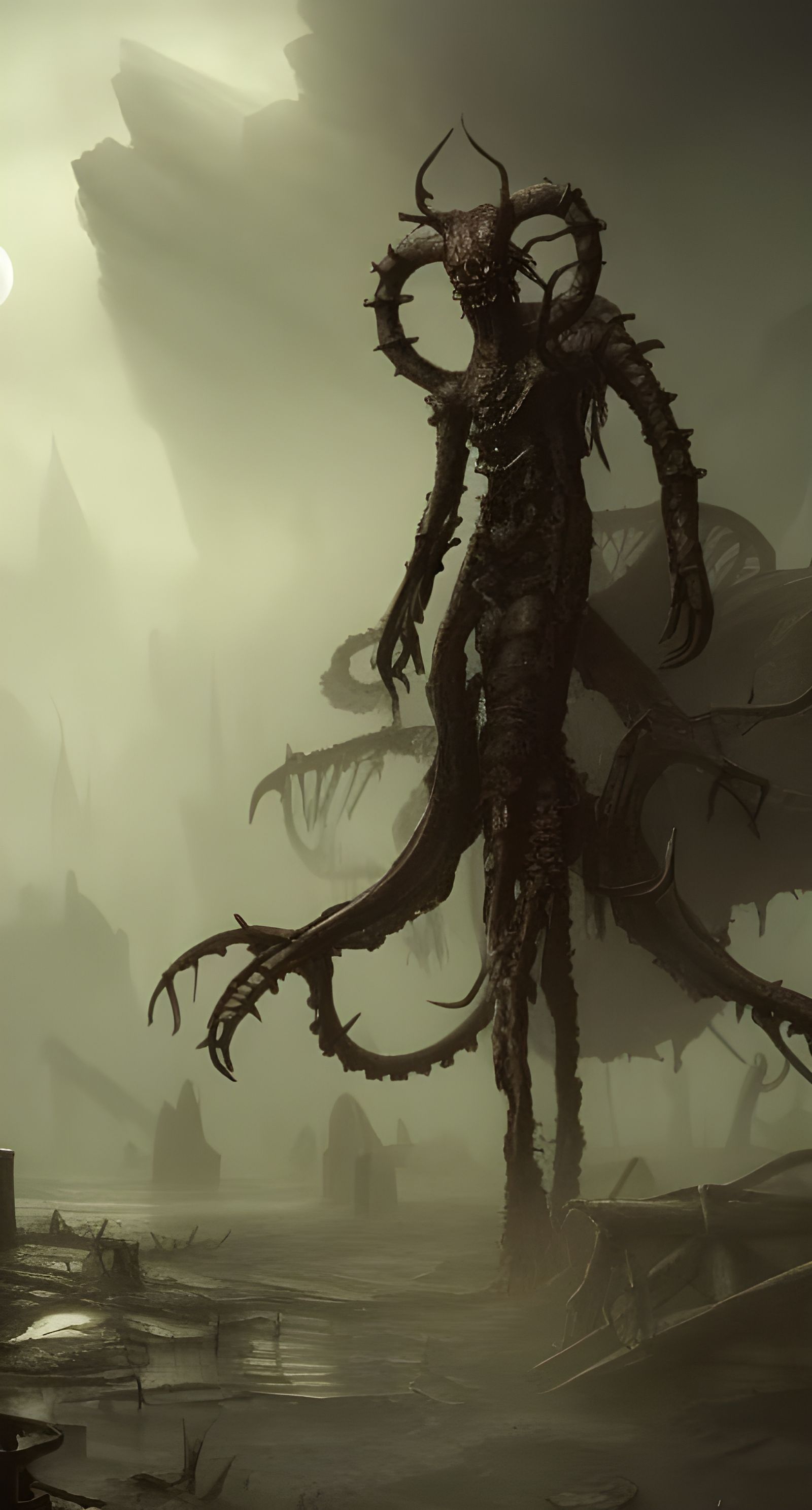 Dark Post-Apocalyptic World Ruined by Lovecraftian God