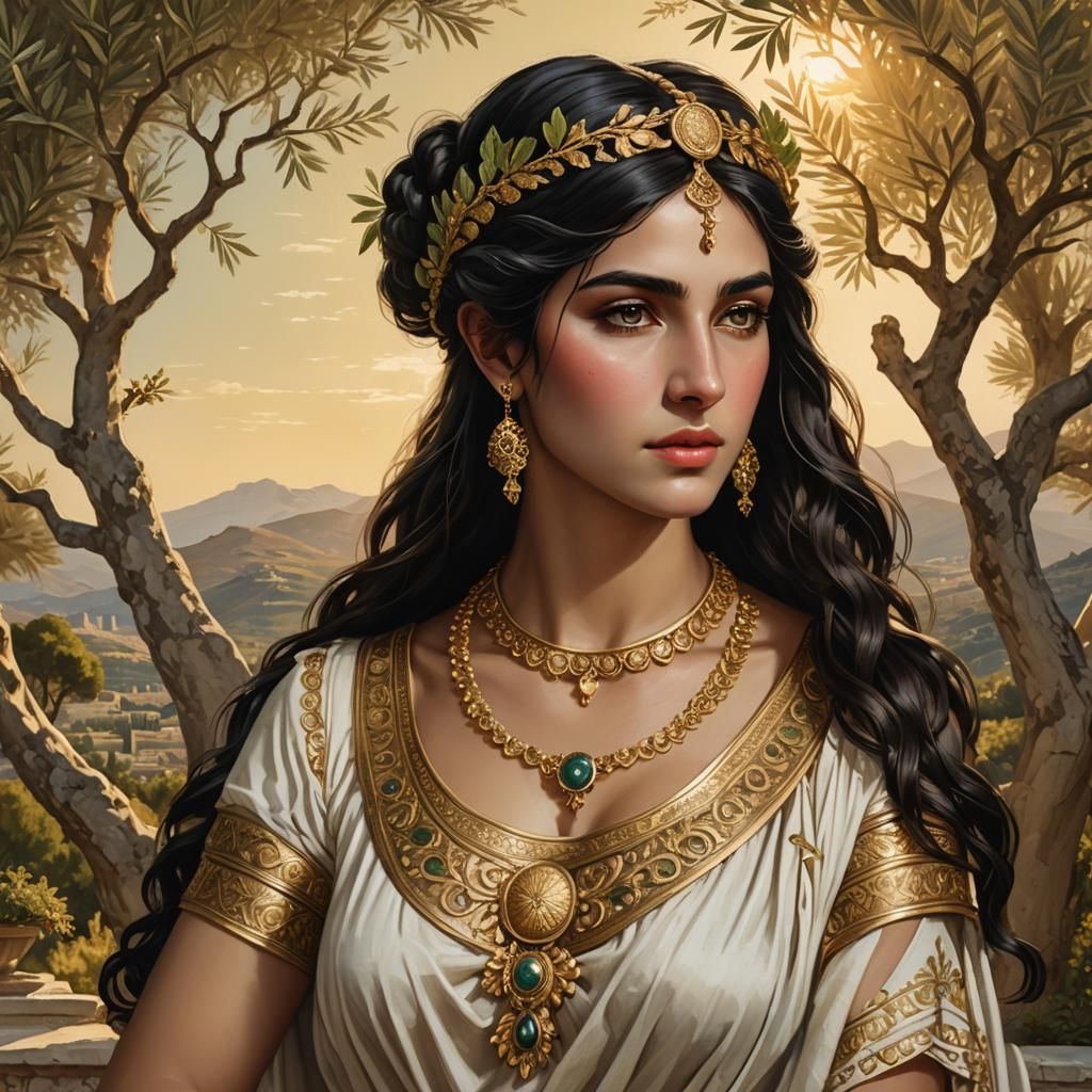 Greek Queen Portrait in Classical Style