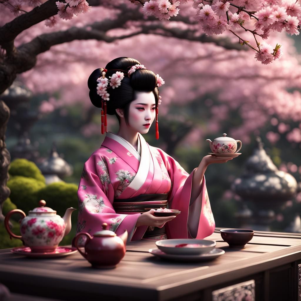 Japanese Green Tea with Sour Cherries