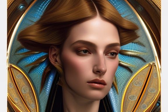 Futuristic Versace Haute Couture Portrait in 8K