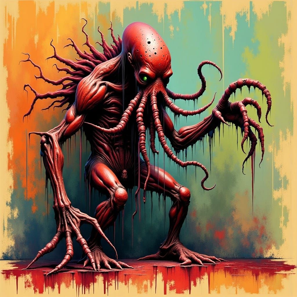 Ominous Octopus Creature in Digital Illustration