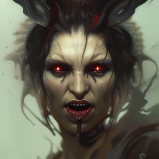 Demonic Eldritch Horror Hornet Portrait