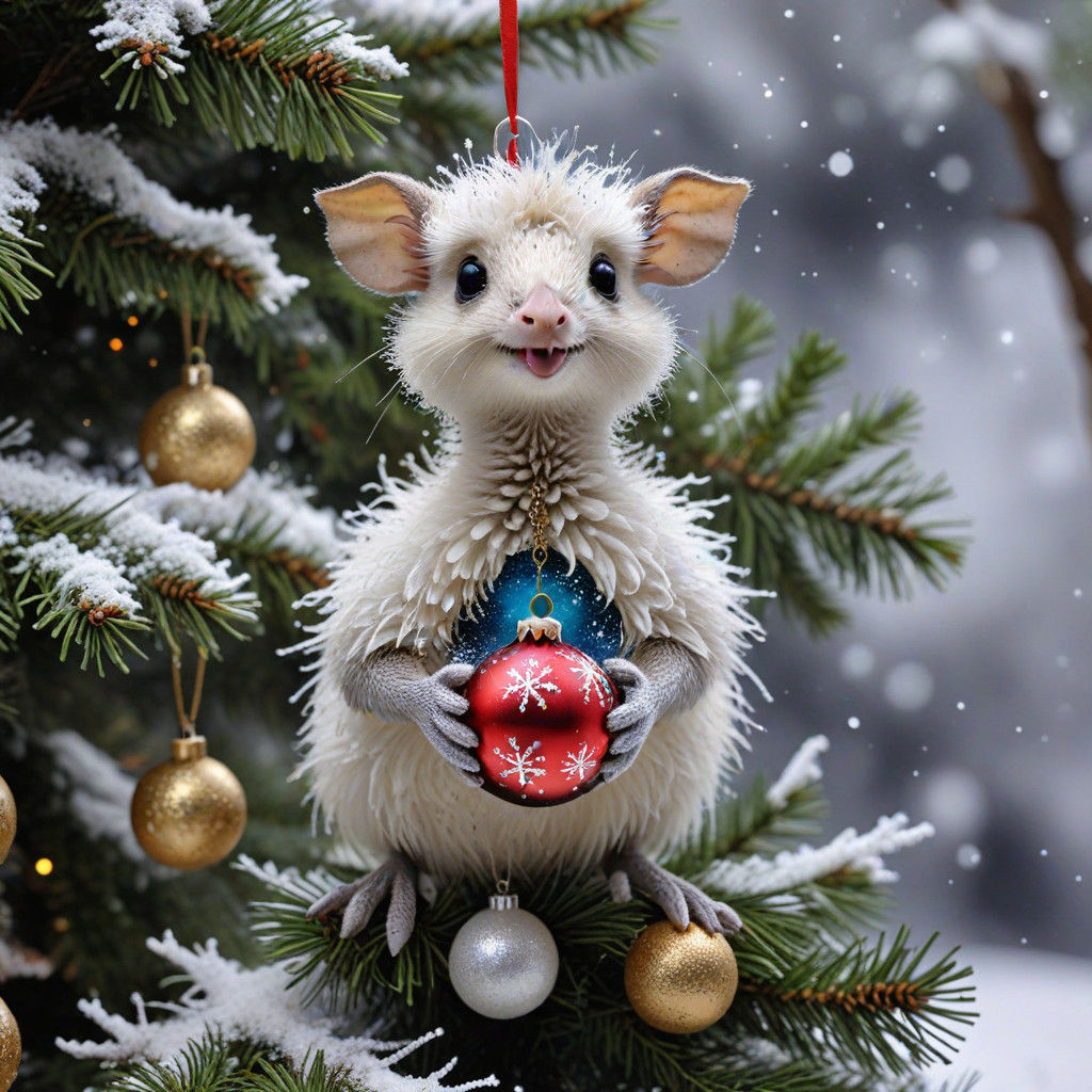 A Festive Holiday Scene in Vibrant Alcohol Ink Style