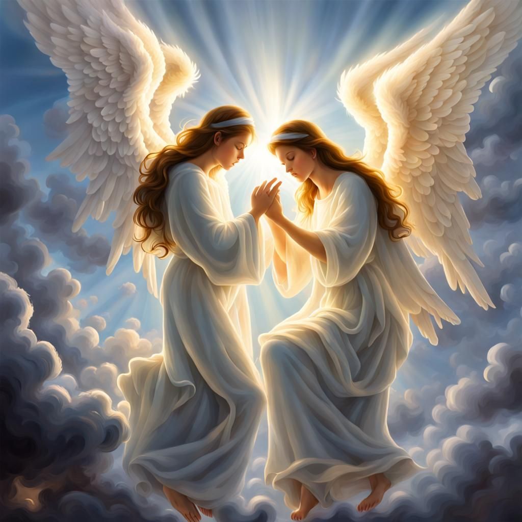 Angels Escorting Soul to Heaven