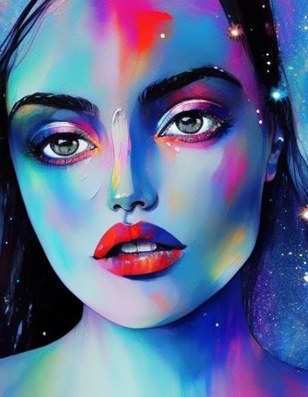 Glittering Portrait of a Beautiful Woman