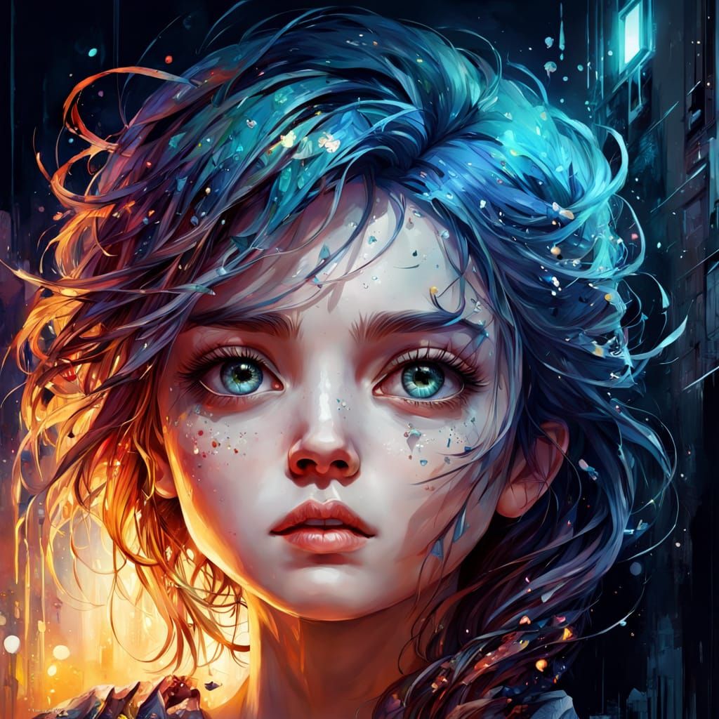 Doorway to Lucid Dream: Stylized Watercolor Illustration