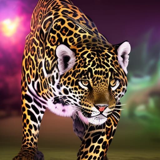 Shaolin Kung Fu Jaguar in Ghibli Anime Style