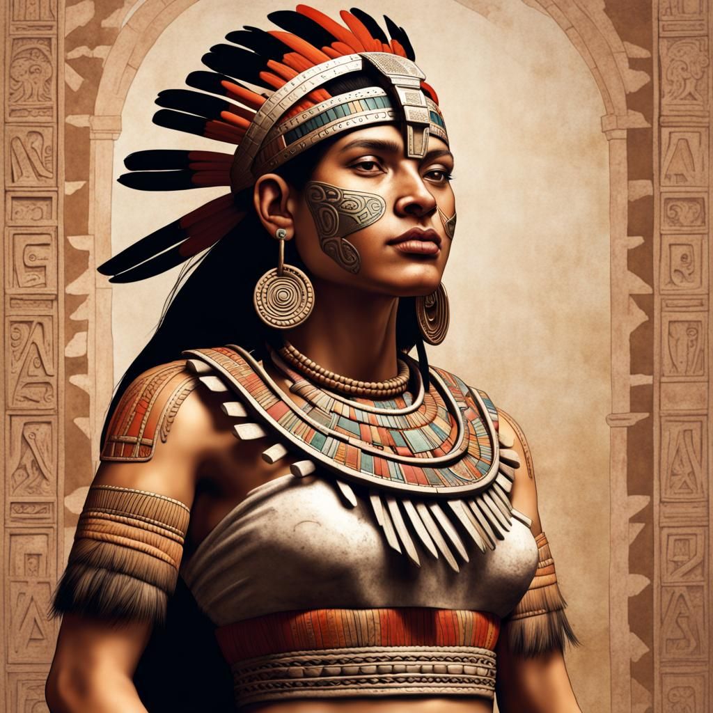 Aztec Woman of the Classical Age: Detailed Portrait
