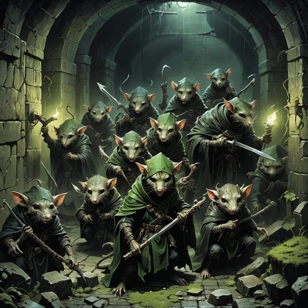Skaven Ratmen Gang in Dark Fantasy Art
