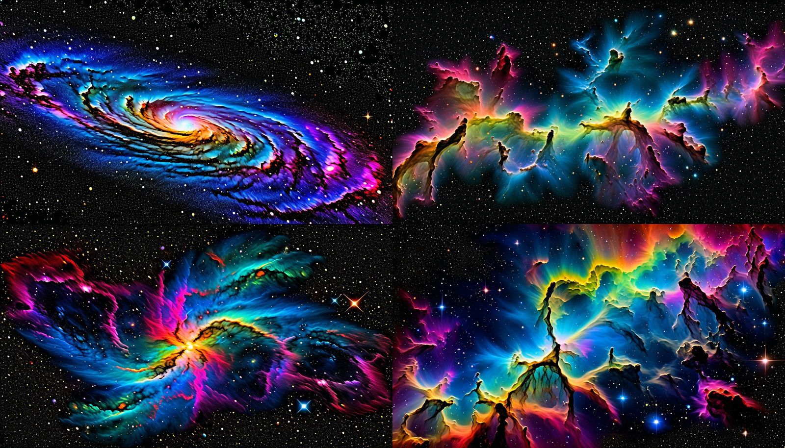 Rainbow Nebula in a Colorful Spacescape