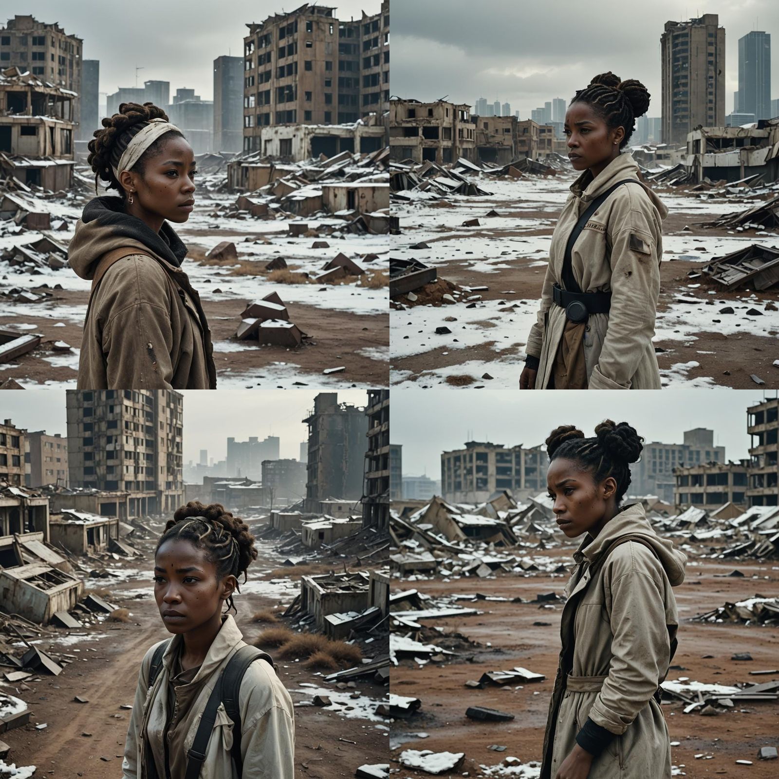 Post-Apocalyptic Survivor in a Winter Wasteland