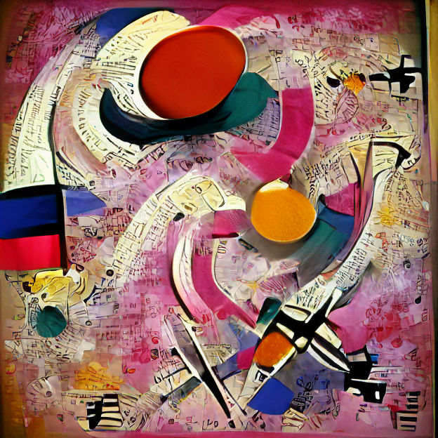 Abstract Bauhaus Composition in Vivid Colors